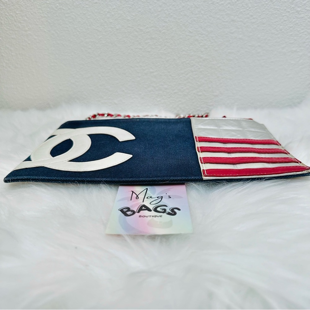 🇺🇸 Chanel: USA Flag American Denim Pochette Pouch Clutch Shoulder Bag (RARE) - Picture 9 of 16